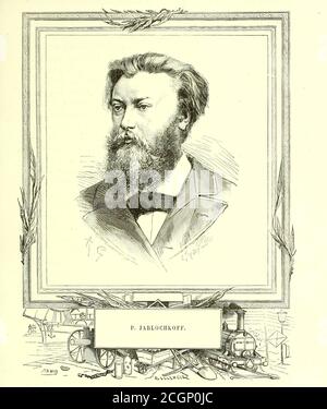 Pawel Nikolajewitsch Jablochkow (auch übersetzt als Jablochkoff) (September 14 [O.S. September] 1847 – 31. März [O.S. März 19] 1894) war ein russischer Elektroingenieur, Geschäftsmann und der Erfinder der Jablochkov Kerze (eine Art von elektrischen Lichtbogen-Lampe) und der Transformator. Stockfoto