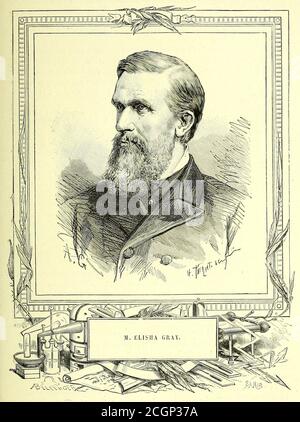 Elisha Gray (2. August 1835 – 21. Januar 1901) war ein amerikanischer Elektroingenieur, der die Western Electric Manufacturing Company mitbegründete. Gray ist vor allem für seine Entwicklung eines Telefon-Prototypen im Jahr 1876 in Highland Park, Illinois bekannt. Einige neuere Autoren haben argumentiert, dass Gray sollte als der wahre Erfinder des Telefons, weil Alexander Graham Bell angeblich Stahl die Idee der Flüssigkeitssender von ihm. Obwohl Gray in seinen Telefonexperimenten mehr als zwei Jahre zuvor Flüssigkeitssender verwendet hatte, wurde Bells Telefonpatent in zahlreichen Gerichten bestätigt Stockfoto