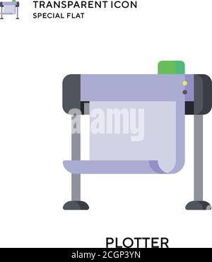 Plotter-Vektorsymbol. Flache Illustration. Vektor EPS 10. Stock Vektor
