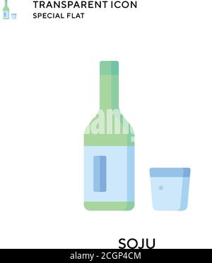 Soju-Vektor-Symbol. Flache Illustration. Vektor EPS 10. Stock Vektor