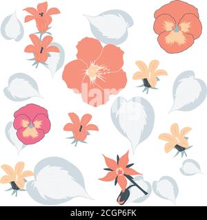 Schöne und bunte Blumen nahtlose Muster Stock Vektor