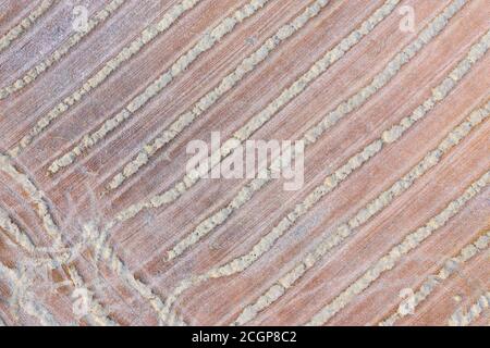 Luftaufnahme der landwirtschaftlichen Landschaft in Vilratomil, Medina de Pomar in der Region Las Merindades, Burgos, Castilla y Leon, Spanien, Europa Stockfoto