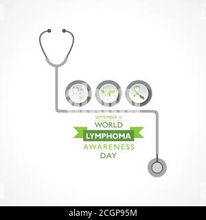 Vektor-Illustration des Welt-Lymphom-Awareness-Day am September beobachtet 15 Stock Vektor
