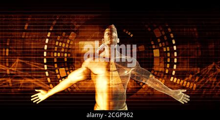 Medizintechnik-Netzwerkkonzept für Services und Lösungen Stockfoto