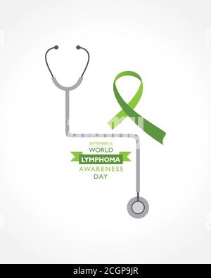 Vektor-Illustration des Welt-Lymphom-Awareness-Day am September beobachtet 15 Stock Vektor