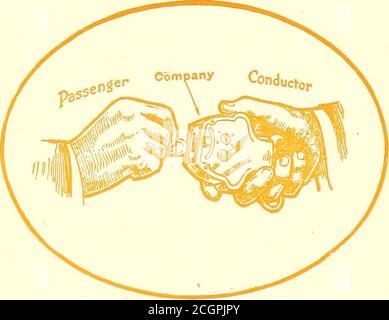 . Elektrische Eisenbahn Zeitschrift . 160 ELECTRIC RAILWAY JOURNAL [22. September 1917 das ROOKE System der Fahrgeldregistrierung durch den Passagier – seine Beziehung zu Ihnen und Ihren Induktoren. Von Ihrem Dirigenten erwarten Sie zwei wichtige Dinge in der Fare Collection: Initiative und Ehrlichkeit.das Vorhandensein oder Fehlen dieser Eigenschaften ist offensichtlich durch das Rooke System. Was die Initiative in der Tarifzahlung – die initiativewenn man sieht, dass der Tarif natürlich gesammelt wird, fällt die Person, die das Geld will – nicht zu dem, der es aufgeben will! Man kann nicht erwarten, dass der Beistand den Dirigenten oder seinen unbeweglichen Stand-by sucht, den g Stockfoto