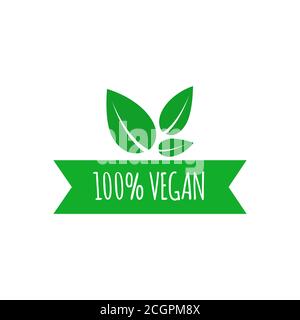 Symbol für veganes Essen. Vektorelemente für Etiketten, Logos, Abzeichen, Aufkleber. Vektorgrafik Stock Vektor