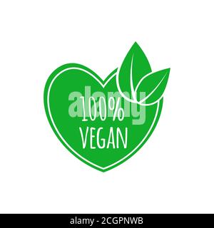 Symbol für veganes Essen. Vektorelemente für Etiketten, Logos, Abzeichen, Aufkleber. Vegane Speisekarte Stock Vektor