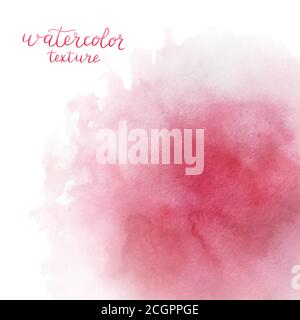 Aquarell rosa Hintergrund mit Platz für Text. Wasserfarbe Splash. Handgezeichnete Aquarell-Textur für Hochzeit, Geburtstag, Grußkarten, Web, Print Stock Vektor