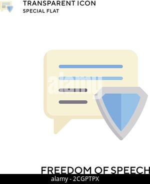 Vektorsymbol für Redefreiheit. Flache Illustration. Vektor EPS 10. Stock Vektor
