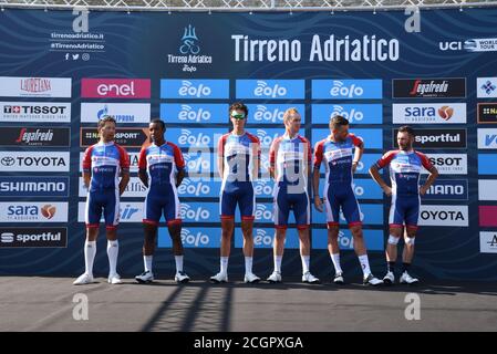 Senigallia, Italien, 12 Sep 2020, TOTAL DIRECT ENERGIE during 6^ Tappa Castelfidardo - Senigallia, Cycling Tirreno Adriatico - Credit: LM/Roberto Bartomeoli/Alamy Live News Stockfoto