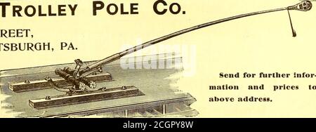 . Die Straßenbahn Zeitschrift . MICA SEEMENTS VOLLBLECH UNGESCHNITTEN ODER ZUGESCHNITTEN AUF BELIEBIGE GRÖSSE ODER MUSTER. Für Muster und Angebot senden. A. O. SCHOONMAKER, 158 William St., N. Y. City. WESTERN Agents mit vollem Vorrat: H. H. VIL,l.Lamson, 52 Public Squtyre, Cleveland, Ohio; REGER & ATWATER, 214 PineStreet, San Francisco, Cal.; Commercial, ELECTRIC SUPPLY CO., 821 Pine St., St. Louis, I»IO. DIE KISINGER-ISON CO. (Nachfolger von Stlebel & Klslnger.)Hersteller von Straßenbahnen und KISINGBRS DRAHTVERBINDER, 143 und 145 George St.. CINCINNATI, 0. KISINGERS DRAHTANSCHLUSS.am bequemsten, Mos Stockfoto