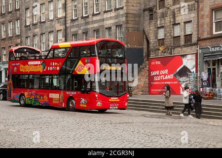 Edinburgh, Schottland, Großbritannien. September 2020. Leere Straßen während der Covid-19 Coronavirus Pandemie in der Hauptstadt als die Messag Stockfoto