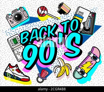 Retro 80er 90er Jahre Party Einladungen Retro Stil Texturen und Alphabet-Mix. Ästhetische Mode Hintergrund und 80er Jahre Grafik. Pop- und Rockmusik-Party am Abend Stock Vektor