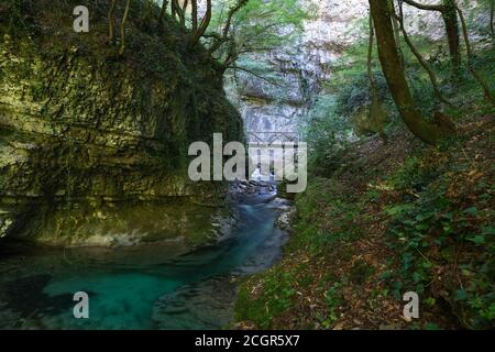 das tal des flusses orfento im Bergkomplex majella in den abruzzen italien Stockfoto