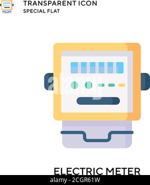 Vektorsymbol für elektrisches Messgerät. Flache Illustration. Vektor EPS 10. Stock Vektor