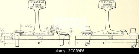 . Elektrische Eisenbahn Zeitschrift . Oxy-Acetylen Rail-Cutting Machine vor kurzem Ausstellung eine 9-in. Trägerschiene wurde in drei Minuten abgeschnitten, mit einem Verbrauch von 2 Kubikfuß Acetylen und Kubikfuß Sauerstoff. Ein Vergleich zwischen dieser Zeit und der Zeit, die benötigt wird, um eine solche Schiene mit einer Handhacksäge abzuschneiden, wird leicht zeigen, wie wünschenswert es ist, die Ausrüstung für Arbeiten dieser Art zu verwenden. Der Standard Davis-Bournon-ville Maschine Schneidbrenner wird auf dieser Maschine verwendet, ausgenommen für Schienenschneiden der Brenner ist etwa 2 Zoll kürzer.als die Standard-Dimension. Sauerstoff wird bei einem Druck von 50 lb pro Quadrat verwendet Stockfoto