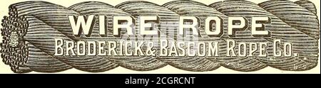 . Die Straßenbahn Zeitschrift . SECOND-HAND ■New York Sweeper, in gutem Arbeitsauftrag, WENN VERKAUFT AUF EINMAL 250 Dollar. VERBESSERTES SAN1&GT; AUTO. 464 DIE STRASSENBAHN JOURNAL. Mai 1887. BRODERICK & BASCOM SEIL CO., HERSTELLER VON Seil für St. Eisenbahnen. 701 und 706 No. Main St., St. Lonis, Stockfoto