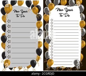 Blumenknospen TUN Liste, Checkliste, Arbeitsblatt Layout mit Platz für Notizen und Reflexionen. Vektor-Vorlage Seite für Druck, Büro, Schule. Modernes Design f Stock Vektor