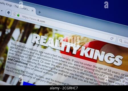 Rjasan, Russland - 09. September 2018: Homepage der RK-Website auf der Anzeige von PC, url - Rk.com. Stockfoto