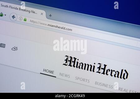 Rjasan, Russland - 09. September 2018: Homepage von Miami Herald Website auf dem Display von PC, url - MiamiHerald.com. Stockfoto