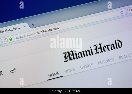 Rjasan, Russland - 09. September 2018: Homepage von Miami Herald Website auf dem Display von PC, url - MiamiHerald.com. Stockfoto