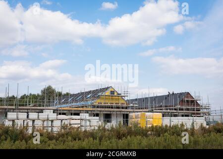 Baustelle mit Neubau von Häusern in den Niederlanden Stockfoto