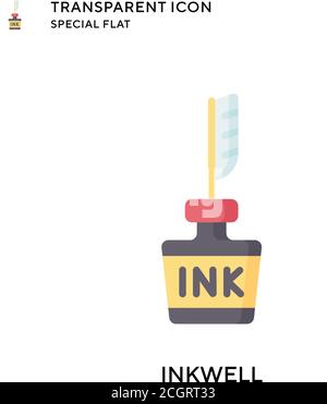 Inkwell-Vektor-Symbol. Flache Illustration. Vektor EPS 10. Stock Vektor