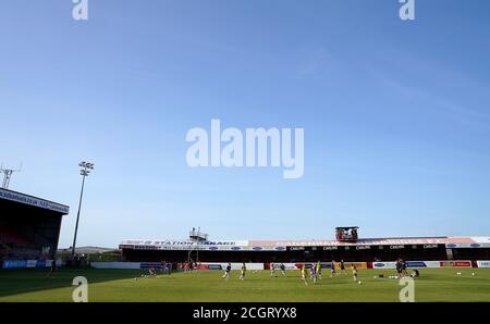 Gesamtansicht des Bodens vor dem Barclays FA WSL Spiel im Chigwell Construction Stadium, London. Stockfoto