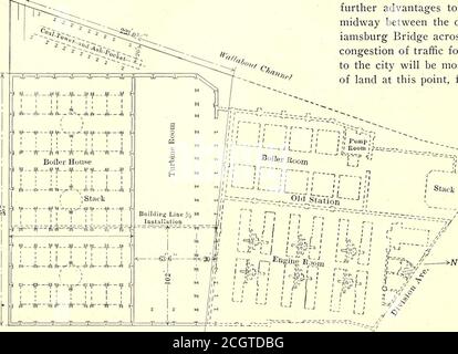 . Die Straßenbahn Zeitschrift . ements. Ein erfolgreicher Wagen, der den Drahtdienst nicht verlassen kann, ist für den Erfolg der Wechselstrombahn in vielen Fällen, wo es wünschenswert ist, eingesetzt zu werden, ebenso notwendig wie der Wechselstrommotor selbst. 432 STREET RAILWAY JOURNAL. [Vol. XXVI. Nr. 13. DAS NEUE WILLIAMSBURG-KRAFTWERK DER THEBROOKLYN-SCHNELLDURCHGANGSGESELLSCHAFT in seinem letzten Jahresbericht, der gerade veröffentlicht wurde und in diesem Artikel letzte Woche veröffentlicht wurde, bezieht sich Präsident Winter von der Brooklyn RapidTransit Company ausführlich auf die Pläne zur Steigerung der Leistungsfähigkeit des Unternehmens. Diese Anforderung ist ein logica Stockfoto