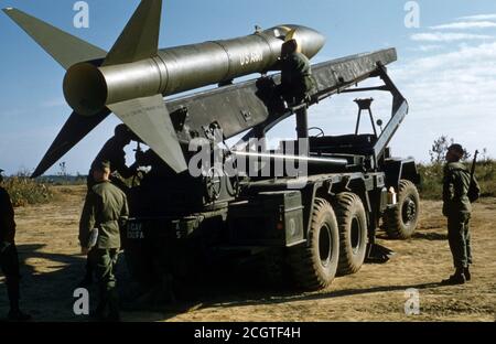 US ARMY / United States Army Kurzstreckenrakete / Surface to Surface Missile MGR-1 Honest John Stockfoto