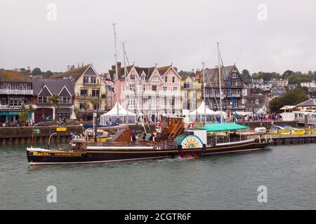 Paddelboot Flussdampfer Boot, Dartmouth, Devon, England, Vereinigtes Königreich. Stockfoto