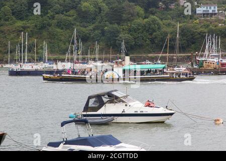 Das Tretboot Steamer 'Kingswear Castle' in Dartmouth, Devon, England, Vereinigtes Königreich. Stockfoto