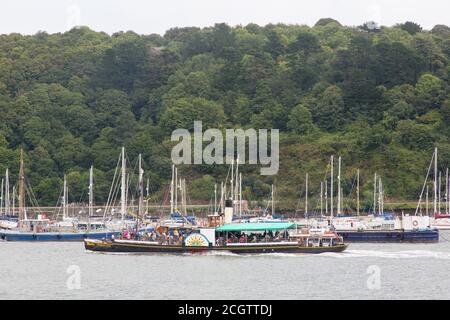 Das Tretboot Steamer 'Kingswear Castle' in Dartmouth, Devon, England, Vereinigtes Königreich. Stockfoto