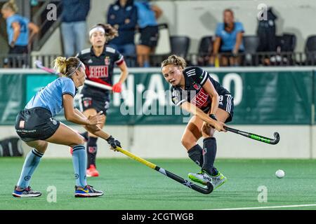 Amstelveen, Niederlande. September 2020. AMSTELVEEN, 09-09-2020, Hockey Dames Hoofdklasse, Seizoen 2020-201. Veranstaltungsort: Wagener Stadion. Marijn Veen während des Spiels Amsterdam - HGC. Kredit: Pro Shots/Alamy Live Nachrichten Stockfoto