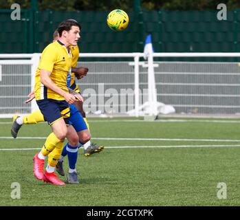 Aveley, Großbritannien. Februar 2018. SOUTHEND, ENGLAND - SEPTEMBER 12: Albert Perry von Witham Town während FA Cup - Vorrunde zwischen Grays Athletic und Witham Town in Parkside, Park Lane, Aveley, UK am 12. September 2020 Credit: Action Foto Sport/Alamy Live News Stockfoto