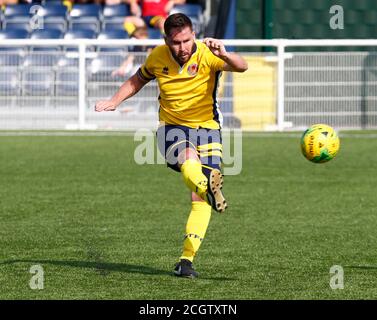 Aveley, Großbritannien. Februar 2018. SOUTHEND, ENGLAND - SEPTEMBER 12: Chris Taylor von Witham Town während FA Cup - Vorrunde zwischen Grays Athletic und Witham Town in Parkside, Park Lane, Aveley, UK am 12. September 2020 Credit: Action Foto Sport/Alamy Live News Stockfoto