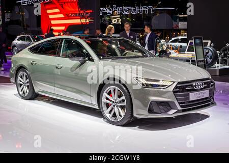 FRANKFURT, DEUTSCHLAND - SEP 11, 2019: Neues Audi A7-Modell auf der IAA 2019 in Frankfurt. Stockfoto