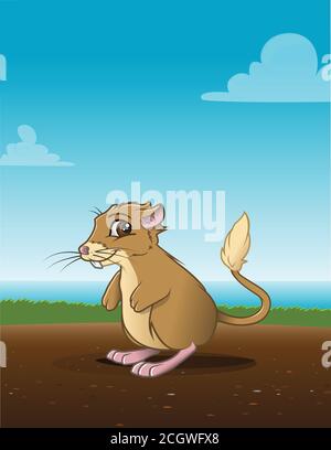 Cartoon-Vektor-Illustration einer Kängururat Stock Vektor