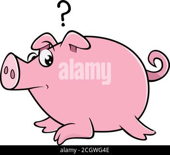 Cartoon Vektor-Illustration eines Schweins fragen Stock Vektor