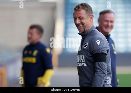 London, Großbritannien. September 2020. Millwall-Manager Gary Rowett während des Sky Bet Championship-Spiels hinter verschlossenen Türen zwischen Millwall und Stoke City am 12. September 2020 in Den, London, England. Foto von Carlton Myrie/Prime Media Images. Kredit: Prime Media Images/Alamy Live Nachrichten Stockfoto