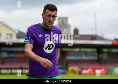 Cork, Irland. September 2020. Aaron Greene von Shamrock während des SSE Airtricity Premier Division Spiels zwischen Cork City FC und Shamrock Rovers im Turner's Cross Stadium in Cork, Irland am 12. September 2020 (Foto von Andrew SURMA/SIPA USA) Quelle: SIPA USA/Alamy Live News Stockfoto