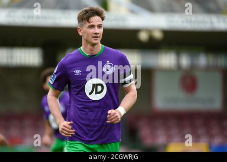 Cork, Irland. September 2020. Ronan Finn of Shamrock während des SSE Airtricity Premier Division Spiels zwischen Cork City FC und Shamrock Rovers im Turner's Cross Stadium in Cork, Irland am 12. September 2020 (Foto von Andrew SURMA/SIPA USA) Credit: SIPA USA/Alamy Live News Stockfoto