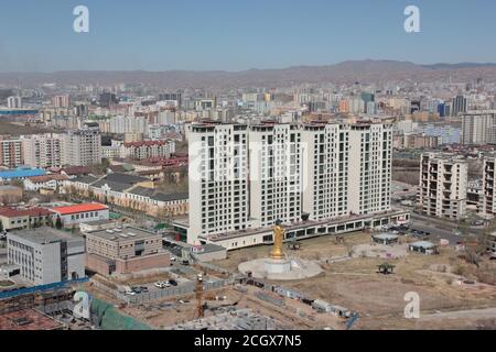 Blick auf Ulan Baatar, Mongolei vom Zaisan-Denkmal Stockfoto