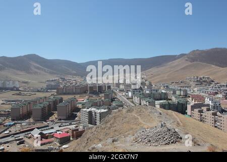 Blick auf Ulan Baatar, Mongolei vom Zaisan-Denkmal Stockfoto