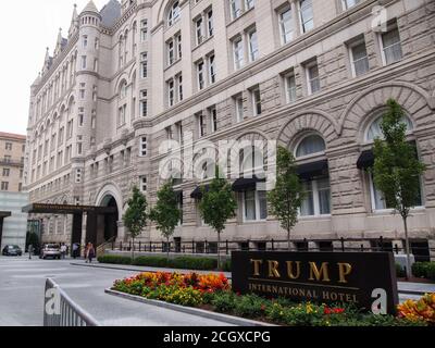 WASHINGTON, D.C. - 11. SEPTEMBER 2017: Das Hotel in Washington D.C. wurde vom 45. US-Präsidenten Donald Trump entwickelt und gehört der Trump-Organisation Stockfoto