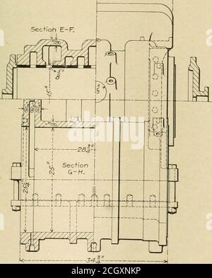 . Amerikanischer Ingenieur und Eisenbahn Zeitschrift . FIREBOX, ZEIGT 5-ZOLL- SCHLAMMRING. Abschnitt E-F.. Stockfoto