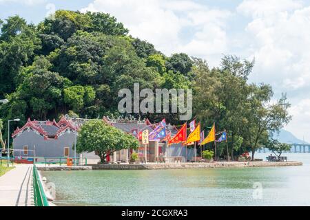 Lantau Island, Hong Kong - Yeung Hau Tempel im Tai O Fischerdorf in Lantau Island, Hong Kong. Eine berühmte historische Stätte. Stockfoto