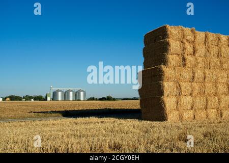 Etreillers Frankreich - 31 Juli 2020 - Land bei Etreillers Aisne Frankreich Stockfoto