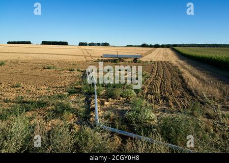 Etreillers Frankreich - 31 Juli 2020 - Land bei Etreillers Aisne Frankreich Stockfoto